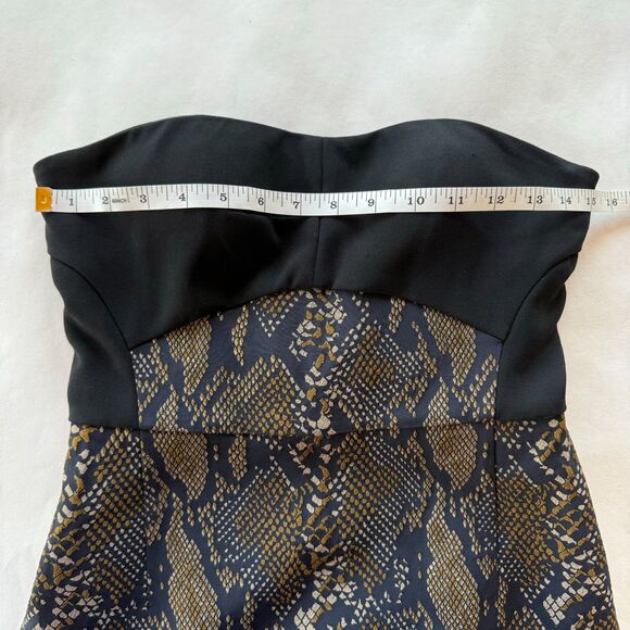 Diane von Furstenberg Garland Two Black & Python Strapless Bodycon Mini Dress 4 - Picture 13 of 14